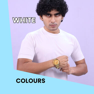 Pack Of 10 Pocket Round Neck T-Shirts With Golden Watch Free (10RT7)