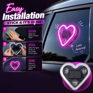 Car Solar Powered Heart Shape Decorative Light (CIDL12)