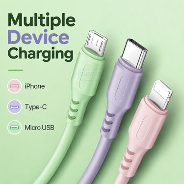 Super Long 3 In 1 Fast Charging Cable with Adpater (CDC28)