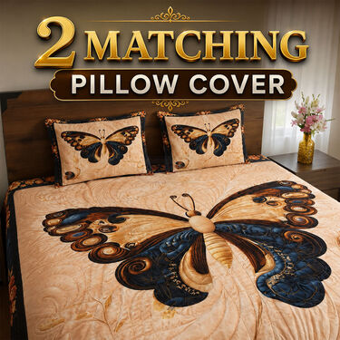 3D Butterfly King Size Bedsheet With 2 Pillow Cover (DBS41)