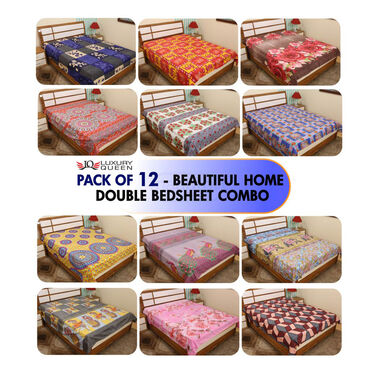 Pack Of 12 Double Bedsheets (12BS8)