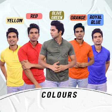 Pack Of 5 Chinese Collar T-Shirt With Pocket (5PT22)