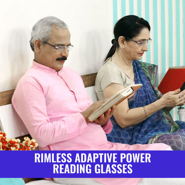 Rimless Adaptive Power Reading Glasses B1 G2 (2RG3)