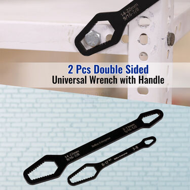 2 Pcs Double Sided Universal Wrench with Handle (HT16)