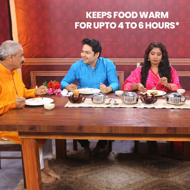 3 Steel Insulated Hot Case + 2 Serving Spoons + FREE 2 Layer Steel Lunch Box (3SCLB)