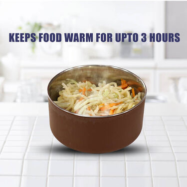 3 Vacuum Insulated Steel Lunch Box with Steel Bottle (3ISLBB)