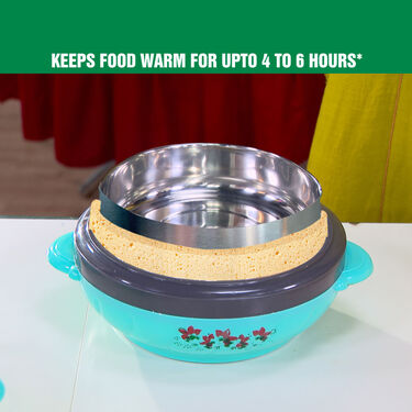 Set Of 3 Insulated Casseroles + Free Hot & Cold Insulated Flask + 2 Cups (3C3G)