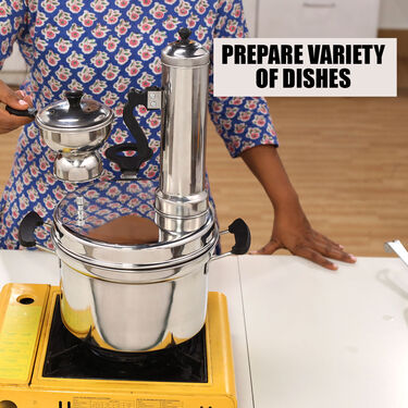 4 ltr Multi Cooker + 12 Cavity Idli Rack + Chirata + Puttu Maker (1MC2)