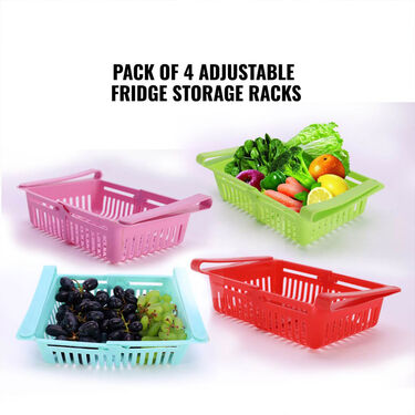 Pack of 4 Adjustable Fridge Storage Rack (4FR1)