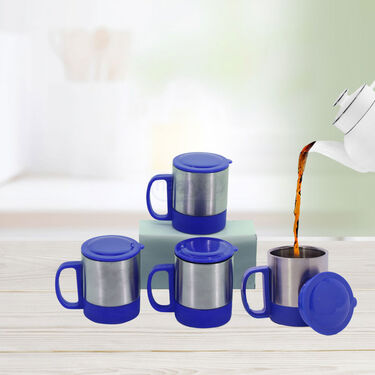 Set of 4 Steel Double Wall Insulated Cup (4SLC)