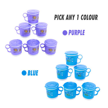 6 Pcs Double Wall Designer Cup With Lid (6CL)