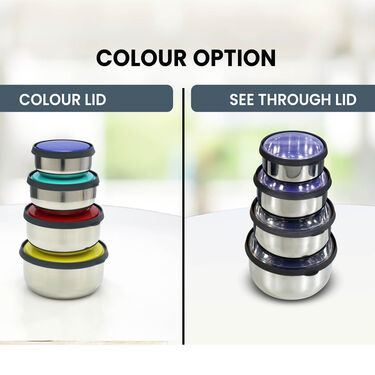8 Pcs Steel Push & Lock Bowl Set (8PL2)