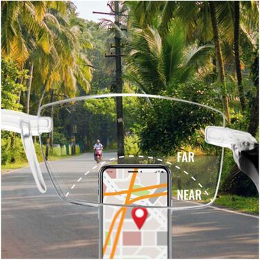 Rimless Bifocal Adaptive Power Mobile Protection Reading Glasses With Free Stylish Watch (BORG4W1)