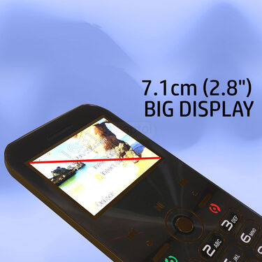 Big Screen Big Battery Dual Sim Music Mobile + FREE Wireless Bluetooth Earpod With Charging Case And Inbuilt Powerbank (A2m10)