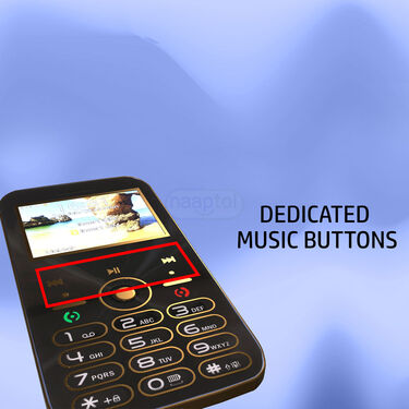 Big Screen Big Battery Dual Sim Music Mobile + FREE Wireless Bluetooth Earpod With Charging Case And Inbuilt Powerbank (A2m10)