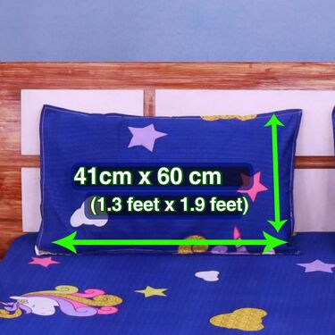 Unicorn Fitted Double Bed sheet with 2 Pillow Covers (DBS16)