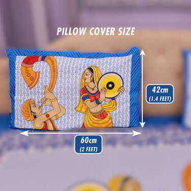 Jaipuri Printed Cotton Rich Double Bedsheet With 2 Pillow Covers (DBS17)