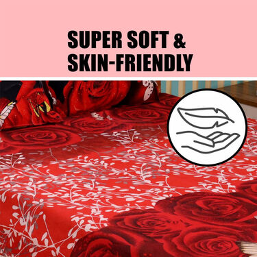 Red Rose Double Bed Sheet Set (DBS8)