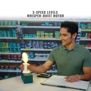 2-in-1 Rechargeable Hand Fan Cum Table Fan (EF10)