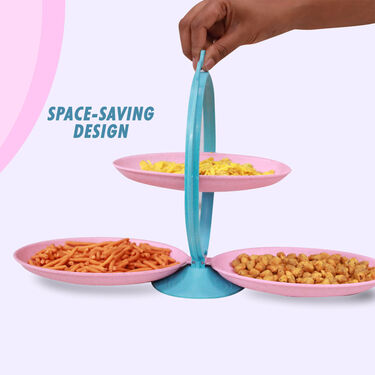 Multi-Use Foldable 3 Layer Fruit, Snack, Candy Plate(FFT)