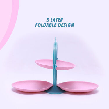 Multi-Use Foldable 3 Layer Fruit, Snack, Candy Plate(FFT)