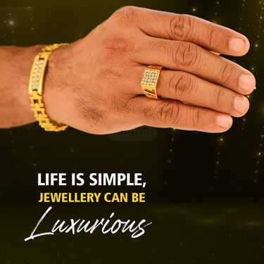 Golden Watch + 2 Chain + Bracelet + Ring (MGW2CBR7)