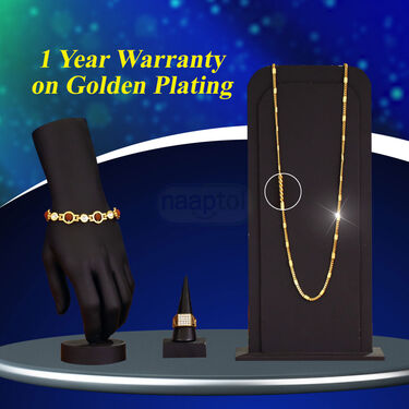 Golden Watch + Golden Chain + Rudraksha Bracelet + Ring (MGWCBR18)