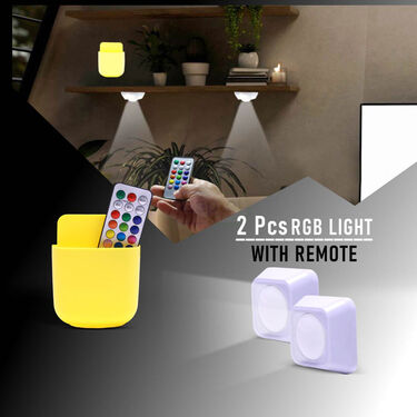 2 Pcs RGB Light With Remote (L69)