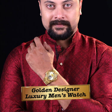 Luxury Mens Square Dial Golden Designer Watch (MGW25)