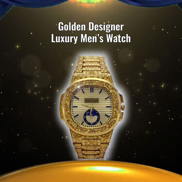 Luxury Mens Square Dial Golden Designer Watch (MGW25)