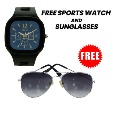 Pack of 2 Men's Leatherite Sandals + Free Sports Watch And Sunglasses (SW55)