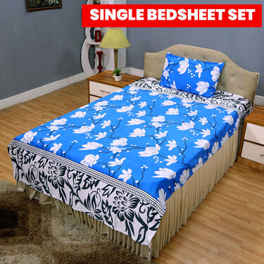Pack of 5 Nature Print Double Bedsheets Set with 5 Single Bedsheets Set (5DSBS5)