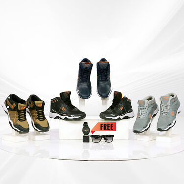 Pick Any 1 Ankle Length Sports Shoes Free Stylish Watch + Sunglasses (SW69)
