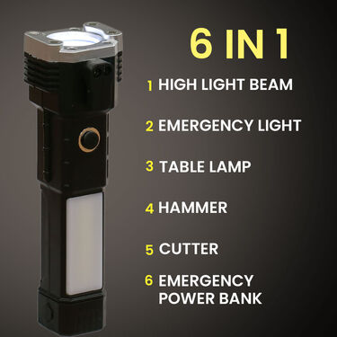Rechargeable 6 in 1 Emergency Torch Light + 21 Pcs Screwdriver Tool Kit (L26)
