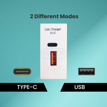 Inbuilt Wall Socket Dual Port Mobile Fast Charger (SMC)