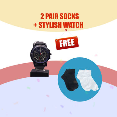 Pick Any 1 Stylish Sport Shoes + Free 2 Pair Socks + Free Stylish Watch (SSC13)
