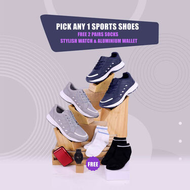 Pick Anyone Sports Shoe With Free 2 Pairs of Socks Watch & Wallet (SSC25)
