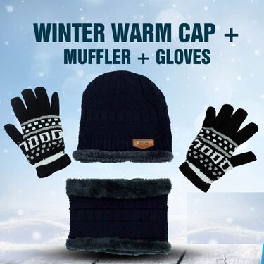 Winter Warm Cap Neck Warmer And Gloves Set - Pick Any 1