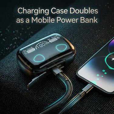 Wireless Bluetooth Earpod with Charging Case & Inbuilt Powerbank (M10)