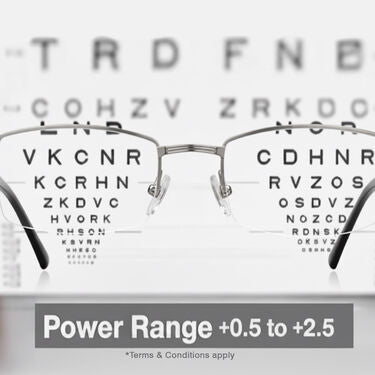 Rimless Adaptive Power Reading Glasses B1 G2 Free (3RG1)
