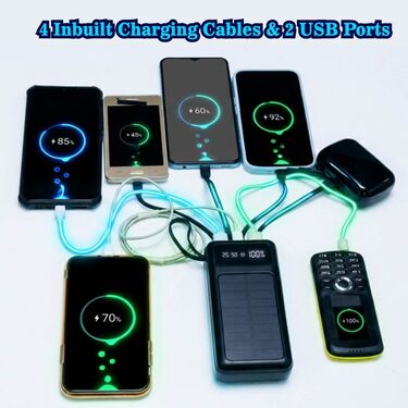 30000 Mah Solar Powerbank With Inbuilt Cables (PB17A)
