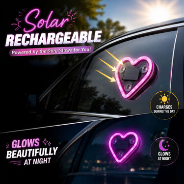 Car Solar Powered Heart Shape Decorative Light (CIDL12)