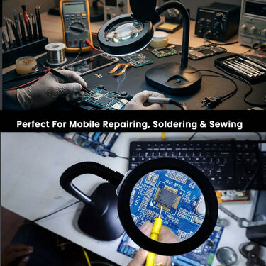 Dual lens Magnifier With LED Light And Flexible Neck For Mobile Repairing (DMF1)