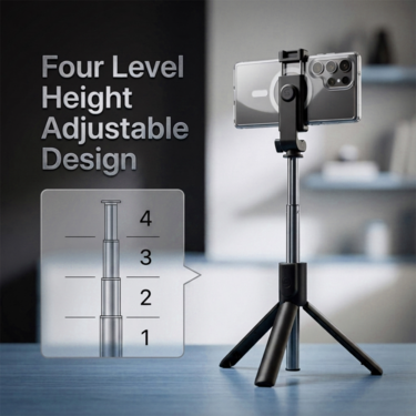 Mini Tripod With Bluetooth Remote For Video Making With Neckband (MMT5)