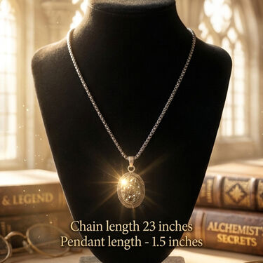 Pyrite Stone Pendant With Chain (SJPN15)