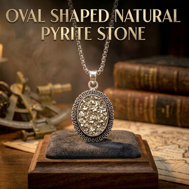 Pyrite Stone Pendant With Chain (SJPN15)