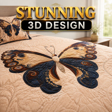 3D Butterfly King Size Bedsheet With 2 Pillow Cover (DBS41)