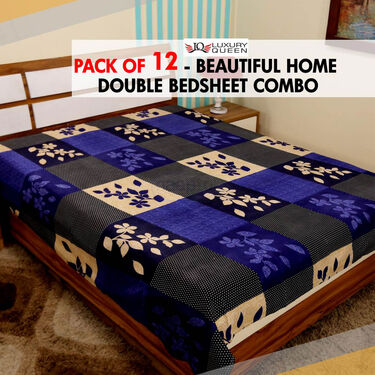Pack Of 12 Double Bedsheets (12BS8)