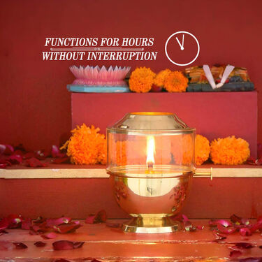 Brass Akhand Diya With Adjustable Bati (1BAD3)