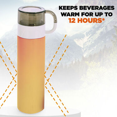 12 hours hot & Cold Vacuum flask 500ml +3 cups (1F3C4)